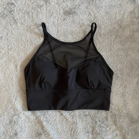 lululemon Adore Your Core Scalloped Mesh High Neck Bra Black4